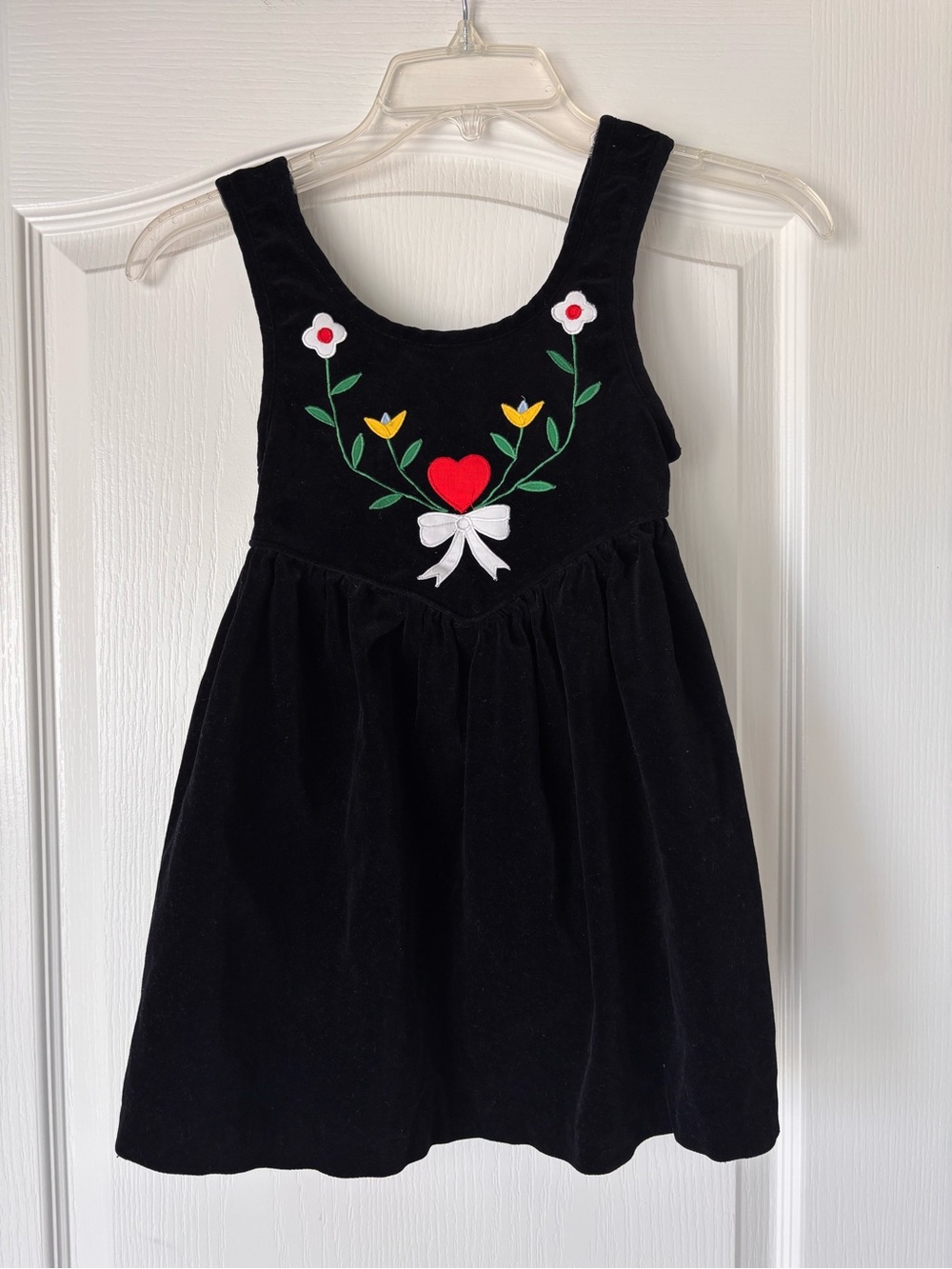 Cotton Exchange vintage velveteen embroidered dress toddler little girl size 5